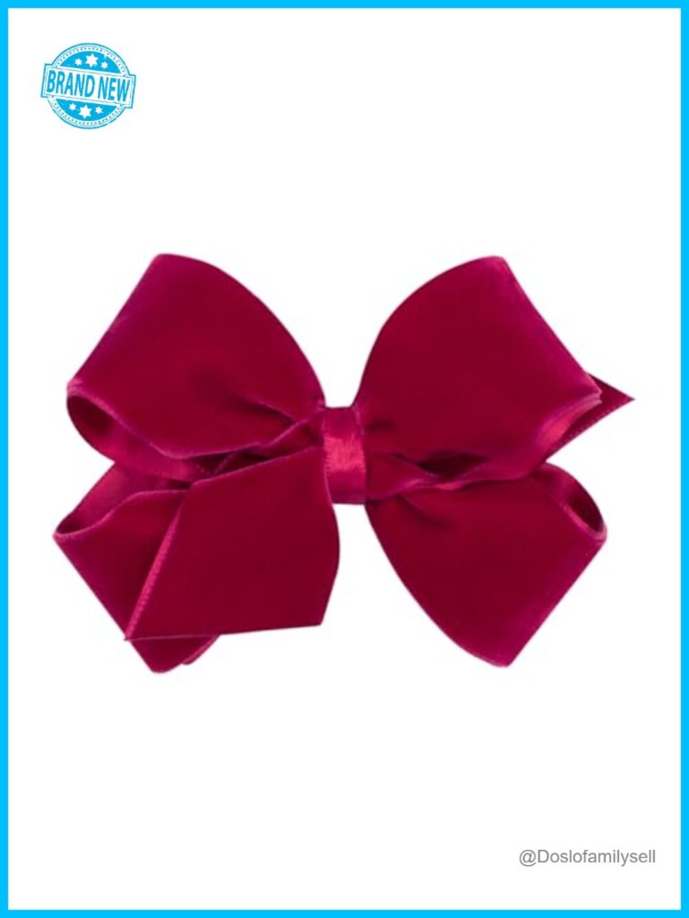 Velvet hair bow no-slip clip satin lining small girls